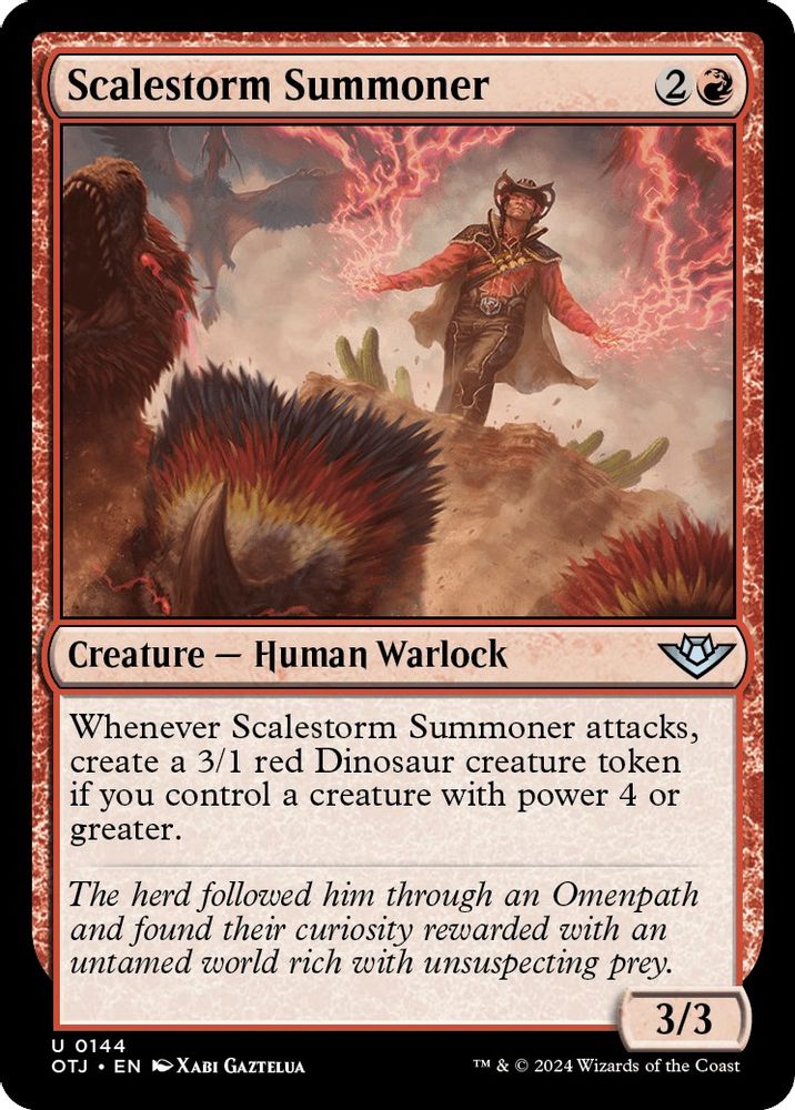 2024 Magic: The Gathering: Outlaws of Thunder Junction (OTJ) - Scalestorm Summoner (#144, Uncommon)
