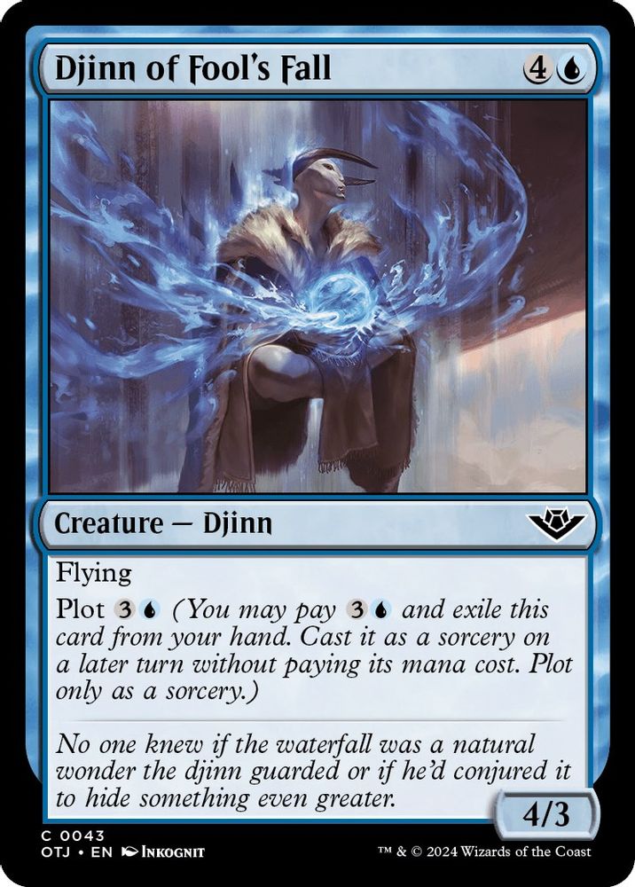 2024 Magic: The Gathering: Outlaws of Thunder Junction (OTJ) - Djinn of Fools Fall (#43, Common) (, Near Mint)