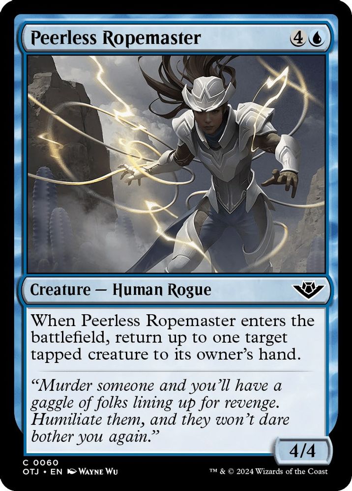 2024 Magic: The Gathering: Outlaws of Thunder Junction (OTJ) - Peerless Ropemaster (#60, Common) (, Near Mint)