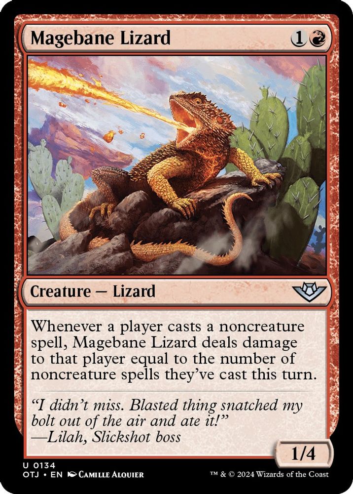 2024 Magic: The Gathering: Outlaws of Thunder Junction (OTJ) - Magebane Lizard (#134, Uncommon) (, Near Mint)