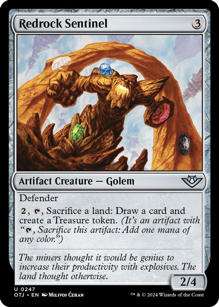 2024 Magic: The Gathering: Outlaws of Thunder Junction (OTJ) - Redrock Sentinel (#247, Uncommon) (, Near Mint)