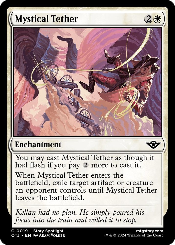 2024 Magic: The Gathering: Outlaws of Thunder Junction (OTJ) - Mystical Tether (#19, Common) (, Near Mint)