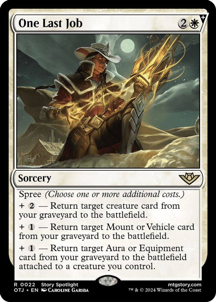 2024 Magic: The Gathering: Outlaws of Thunder Junction (OTJ) - One Last Job (#22, Rare) (, Near Mint)