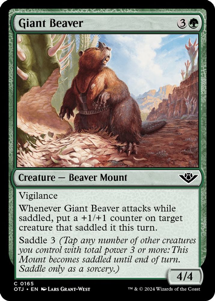 2024 Magic: The Gathering: Outlaws of Thunder Junction (OTJ) - Giant Beaver (#165, Common)