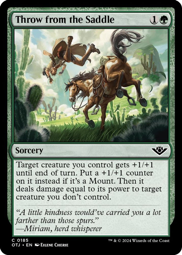 2024 Magic: The Gathering: Outlaws of Thunder Junction (OTJ) - Throw from the Saddle (#185, Common) (, Near Mint)