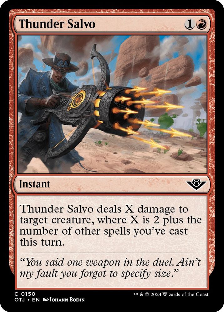 2024 Magic: The Gathering: Outlaws of Thunder Junction (OTJ) - Thunder Salvo (#150, Common) (, Near Mint)