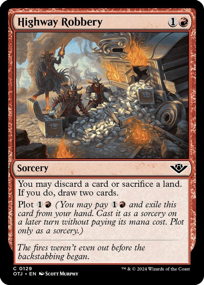 2024 Magic: The Gathering: Outlaws of Thunder Junction (OTJ) - Highway Robbery (#129, Common) (, Near Mint)