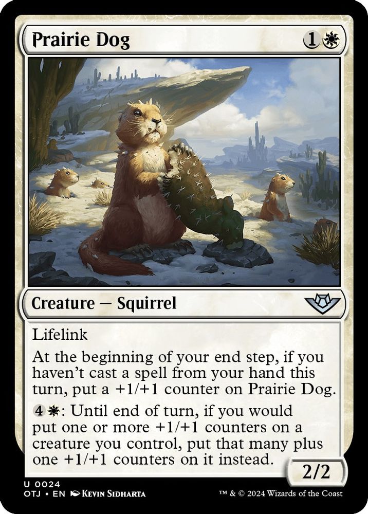 2024 Magic: The Gathering: Outlaws of Thunder Junction (OTJ) - Prairie Dog (#24, Uncommon) (, Near Mint)