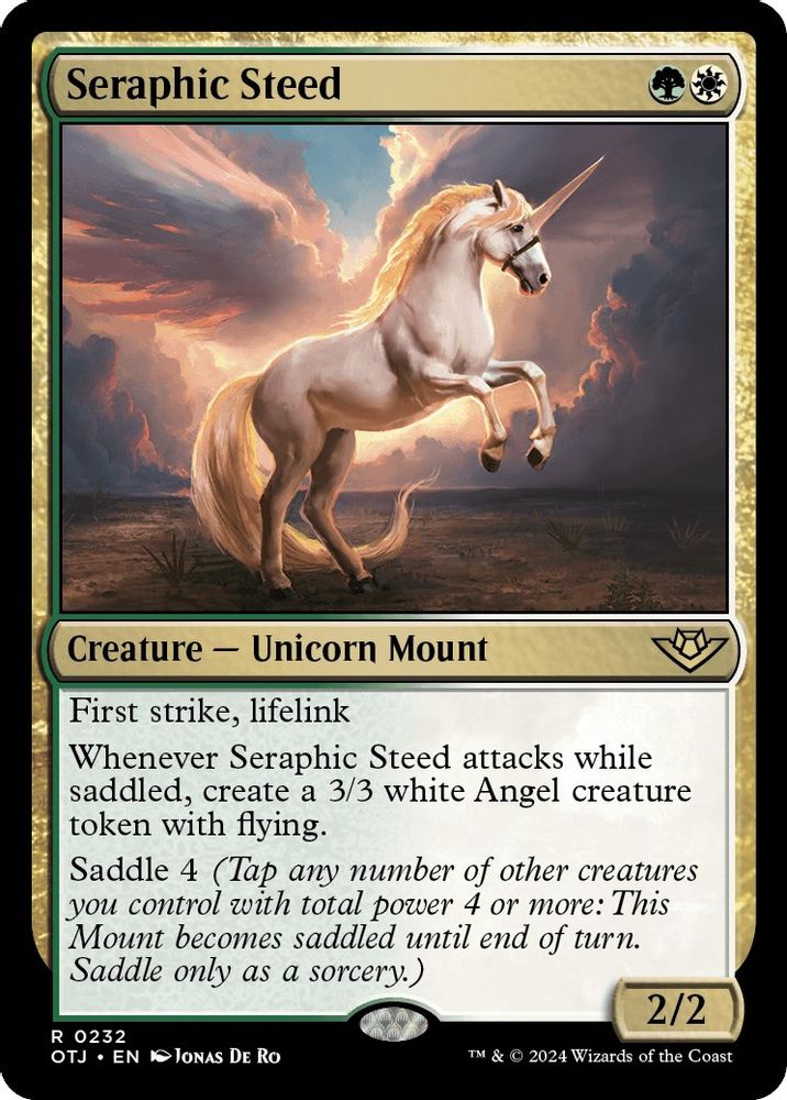 2024 Magic: The Gathering: Outlaws of Thunder Junction (OTJ) - Seraphic Steed (#232, Rare)