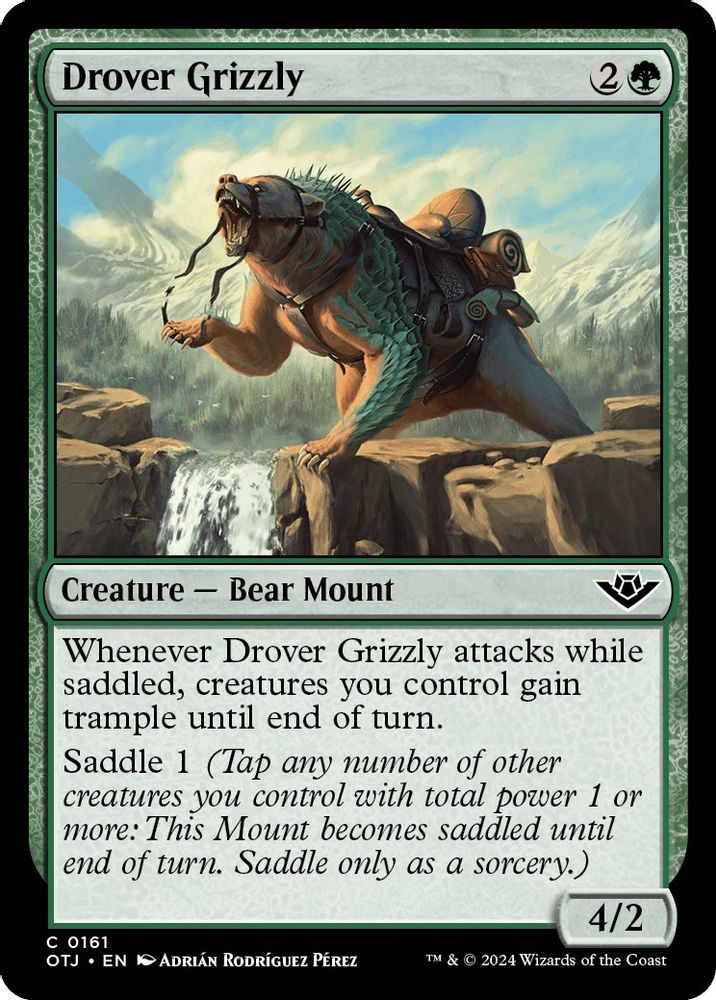 2024 Magic: The Gathering: Outlaws of Thunder Junction (OTJ) - Drover Grizzly (#161, Common)