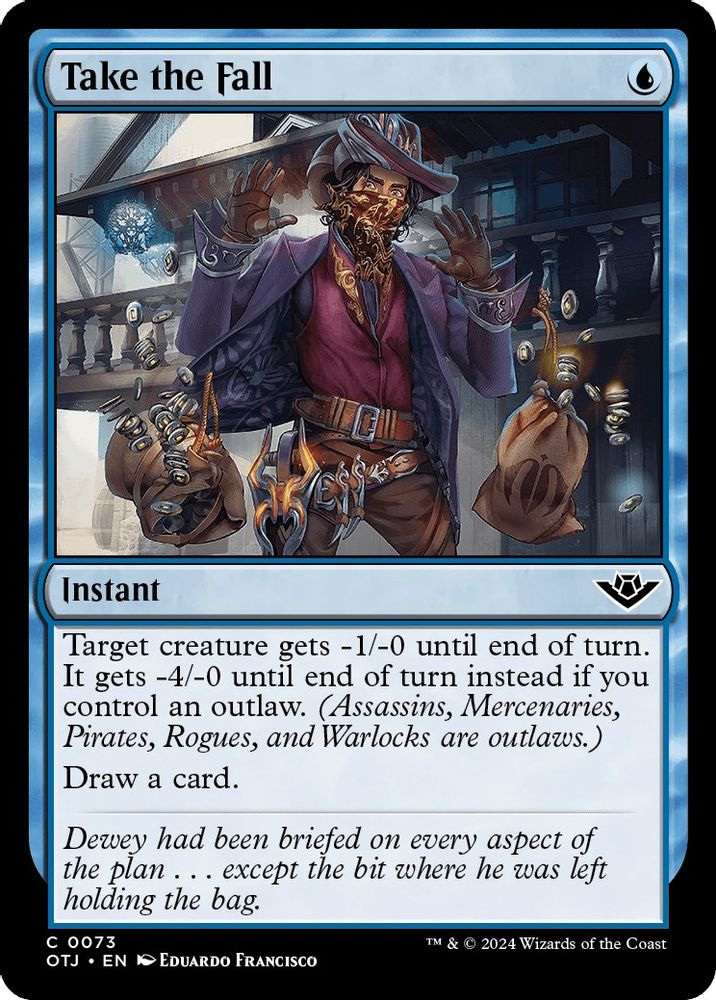 2024 Magic: The Gathering: Outlaws of Thunder Junction (OTJ) - Take the Fall (#73, Common) (, Near Mint)