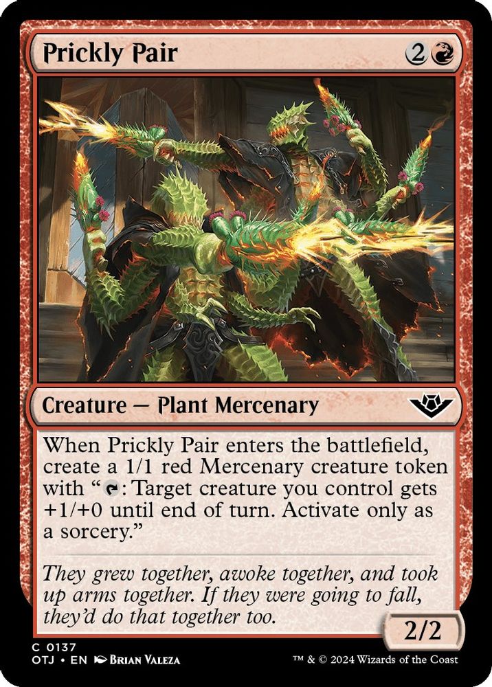 2024 Magic: The Gathering: Outlaws of Thunder Junction (OTJ) - Prickly Pair (#137, Common) (, Near Mint)