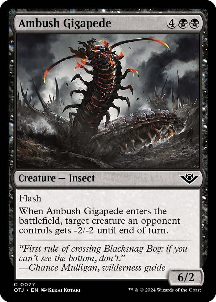 2024 Magic: The Gathering: Outlaws of Thunder Junction (OTJ) - Ambush Gigapede (#77, Common)