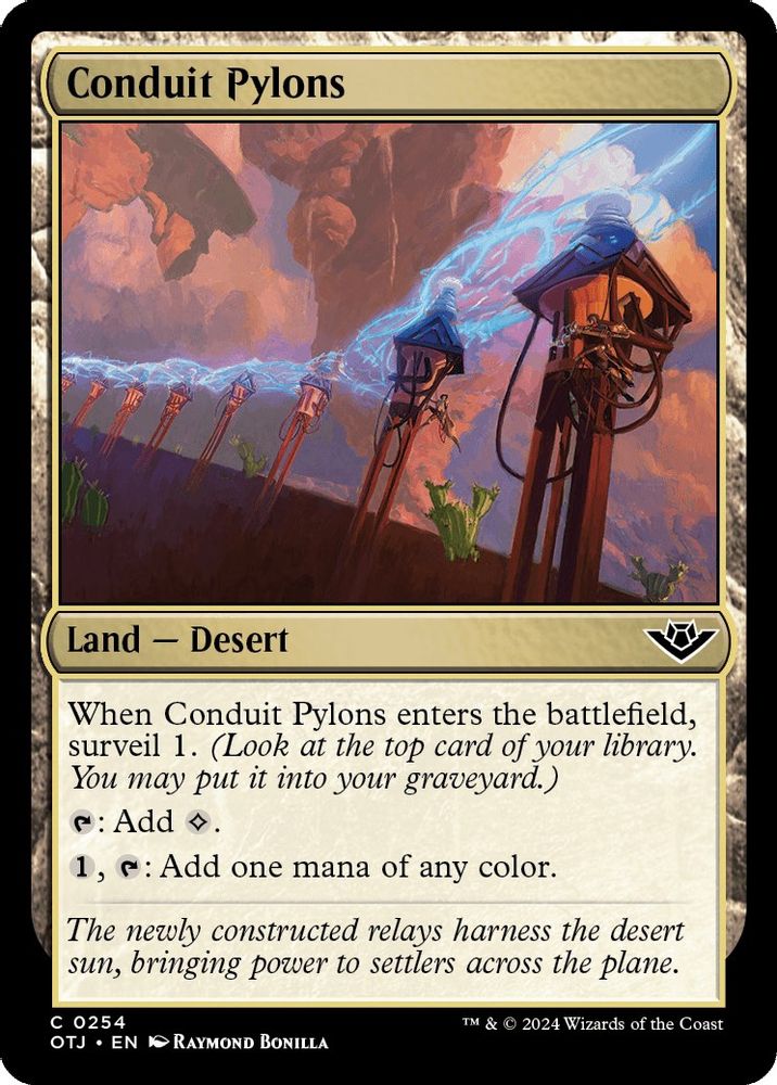 2024 Magic: The Gathering: Outlaws of Thunder Junction (OTJ) - Conduit Pylons (#254, Common) (, Near Mint)