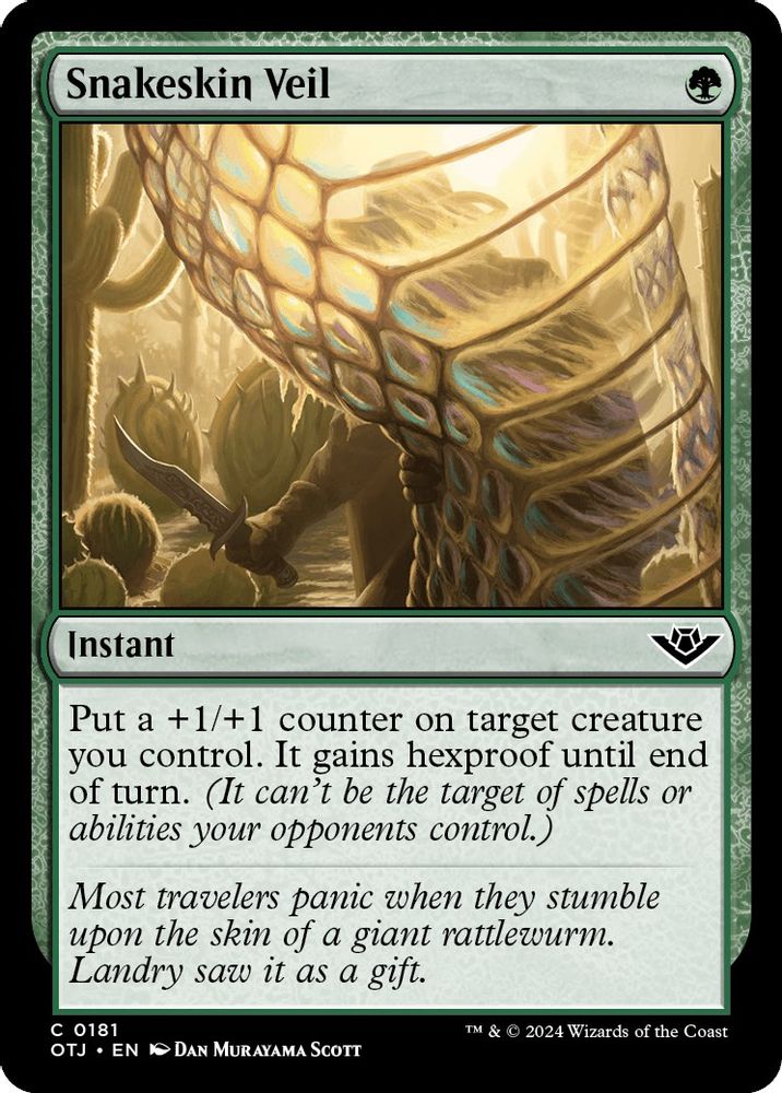 2024 Magic: The Gathering: Outlaws of Thunder Junction (OTJ) - Snakeskin Veil (#181, Common) (, Near Mint)