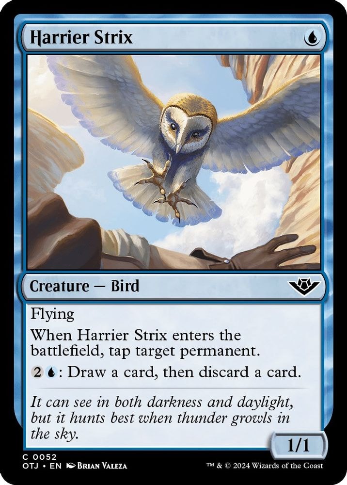 2024 Magic: The Gathering: Outlaws of Thunder Junction (OTJ) - Harrier Strix (#52, Common) (, Near Mint)