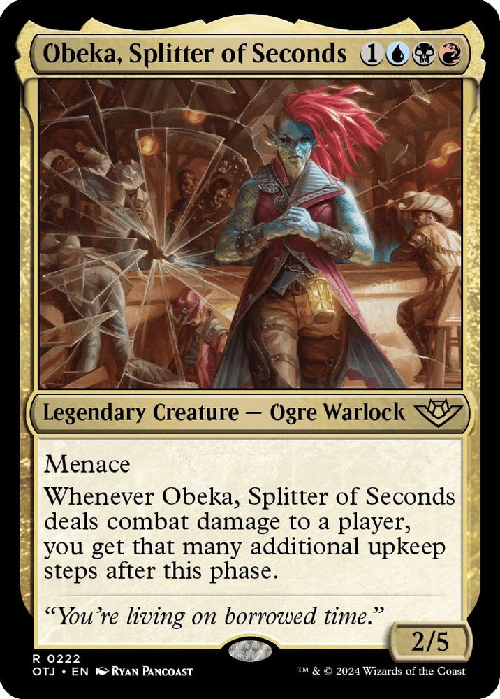 2024 Magic: The Gathering: Outlaws of Thunder Junction (OTJ) - Obeka Splitter of Seconds (#222, Rare)