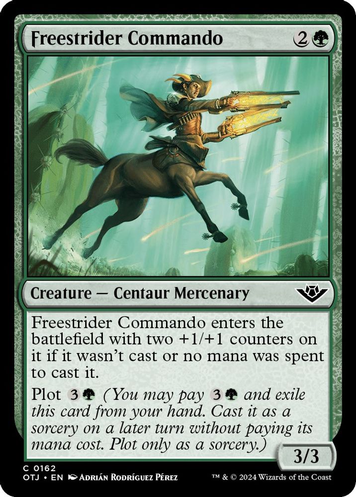 2024 Magic: The Gathering: Outlaws of Thunder Junction (OTJ) - Freestrider Commando (#162, Common) (, Near Mint)