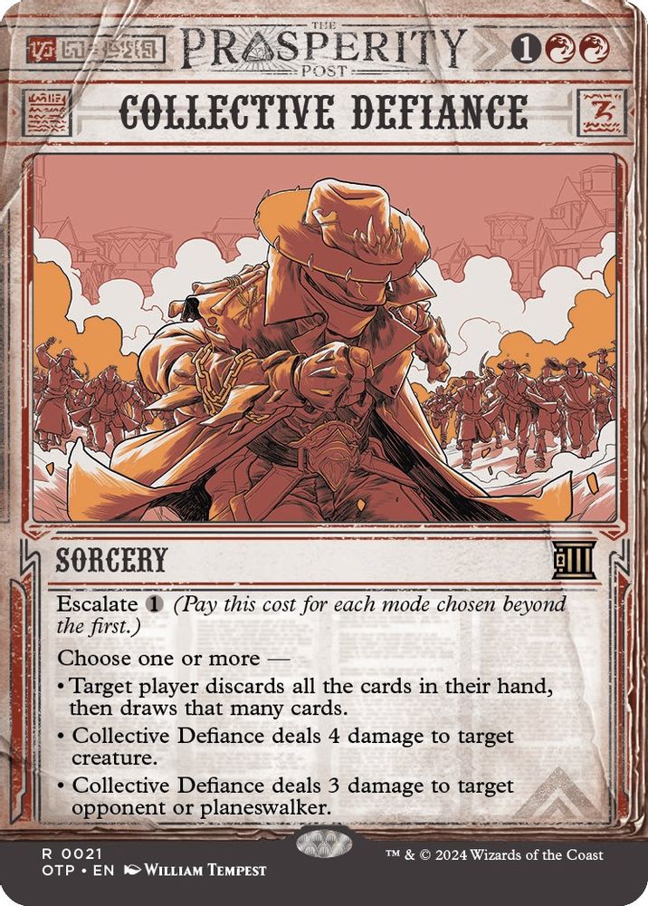 2024 Magic: The Gathering: Outlaws of Thunder Junction: Breaking News (OTP) - Collective Defiance (#21, Rare)