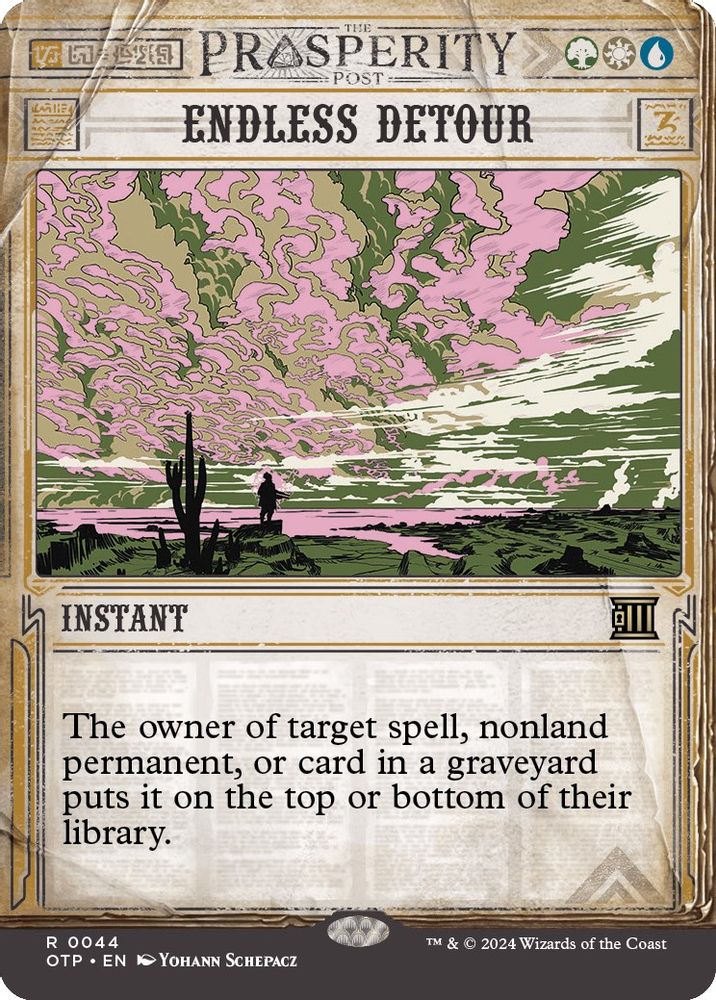 2024 Magic: The Gathering: Outlaws of Thunder Junction: Breaking News (OTP) - Endless Detour (#44, Rare) (, Near Mint)