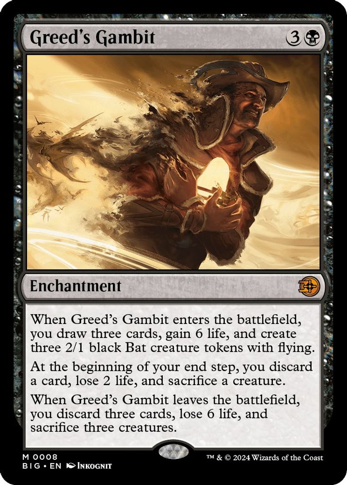 2024 Magic: The Gathering: Outlaws of Thunder Junction: The Big Score (BIG) - Greeds Gambit (#8, Mythic Rare) (, Near Mint)