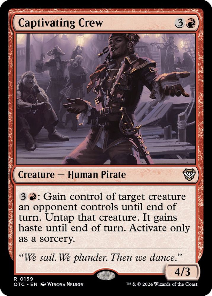 2024 Magic: The Gathering: Commander: Outlaws of Thunder Junction (OTC) - Captivating Crew (#159, Rare) (, Near Mint)
