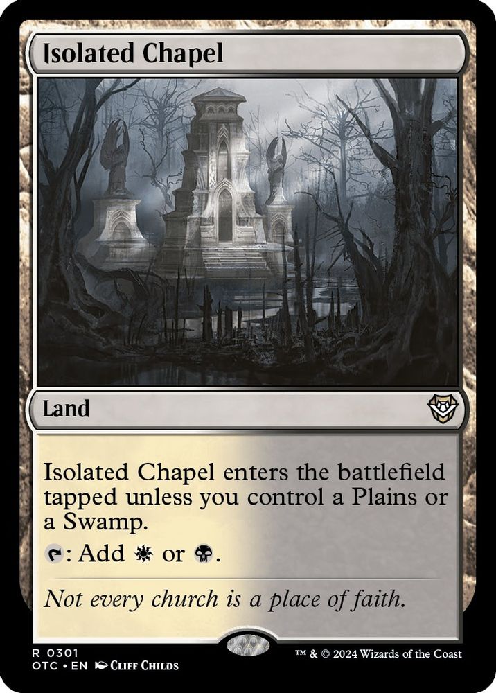 2024 Magic: The Gathering: Commander: Outlaws of Thunder Junction (OTC) - Isolated Chapel (#301, Rare) (, Near Mint)