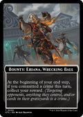 2024 Magic: The Gathering: Commander: Outlaws of Thunder Junction (OTC) - Bounty Eriana Wrecking Ball Bounty Rules Double Sided Token (#30, T) (, Near Mint)