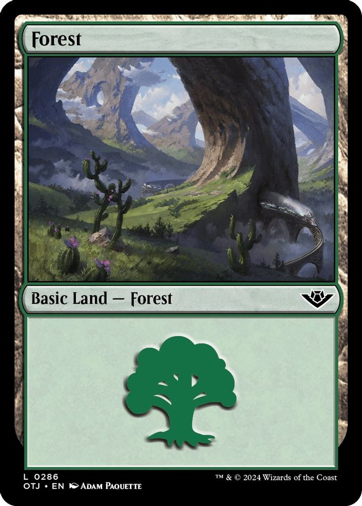 2024 Magic: The Gathering: Outlaws of Thunder Junction (OTJ) - Forest 0286 (#286, Land) (, Near Mint)