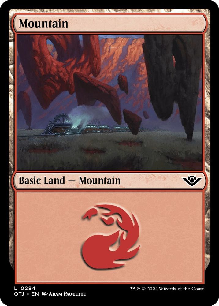2024 Magic: The Gathering: Outlaws of Thunder Junction (OTJ) - Mountain 0284 (#284, Land) (, Near Mint)