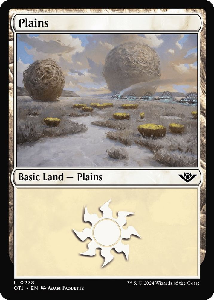 2024 Magic: The Gathering: Outlaws of Thunder Junction (OTJ) - Plains 0278 (#278, Land) (, Near Mint)