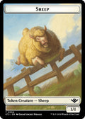 2024 Magic: The Gathering: Outlaws of Thunder Junction (OTJ) - Sheep Plot Double Sided Token (#4 // 20, T) (, Near Mint)