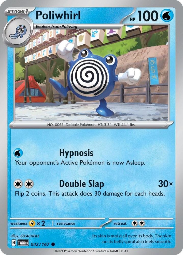 2024 Pokemon: SV06: Twilight Masquerade (TWM) - Poliwhirl (#042/167, Common) (, Near Mint)