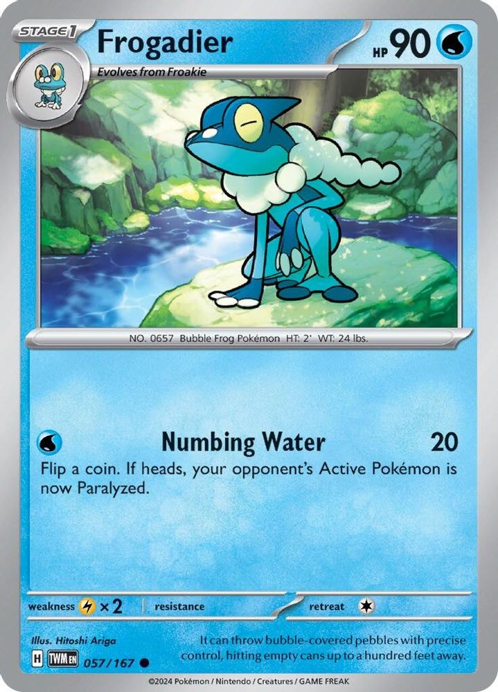 2024 Pokemon: SV06: Twilight Masquerade (TWM) - Frogadier (#057/167, Common) (Reverse Holofoil, Near Mint)