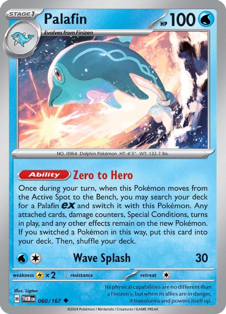 2024 Pokemon: SV06: Twilight Masquerade (TWM) - Palafin (#060/167, Uncommon) (Reverse Holofoil, Near Mint)