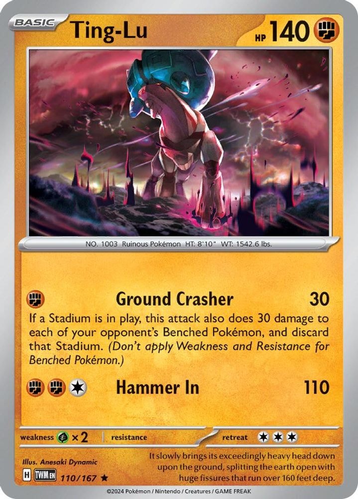 2024 Pokemon: SV06: Twilight Masquerade (TWM) - Ting-Lu (#110/167, Rare)