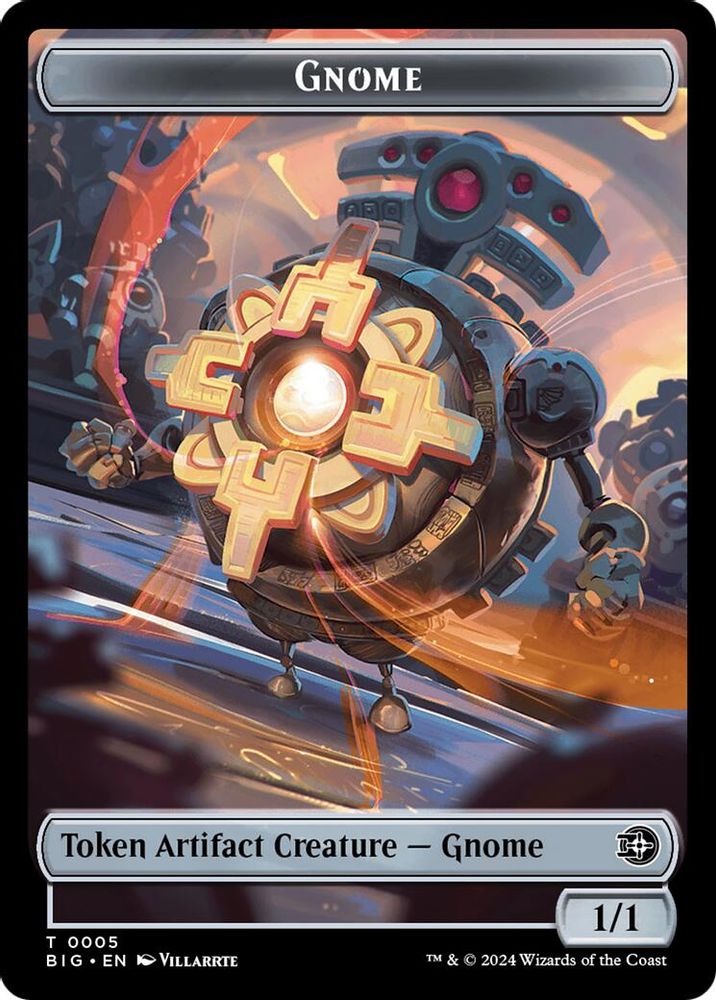 2024 Magic: The Gathering: Outlaws of Thunder Junction: The Big Score (BIG) - Gnome Plot Double Sided Token (#5 // 20, T) (, Near Mint)