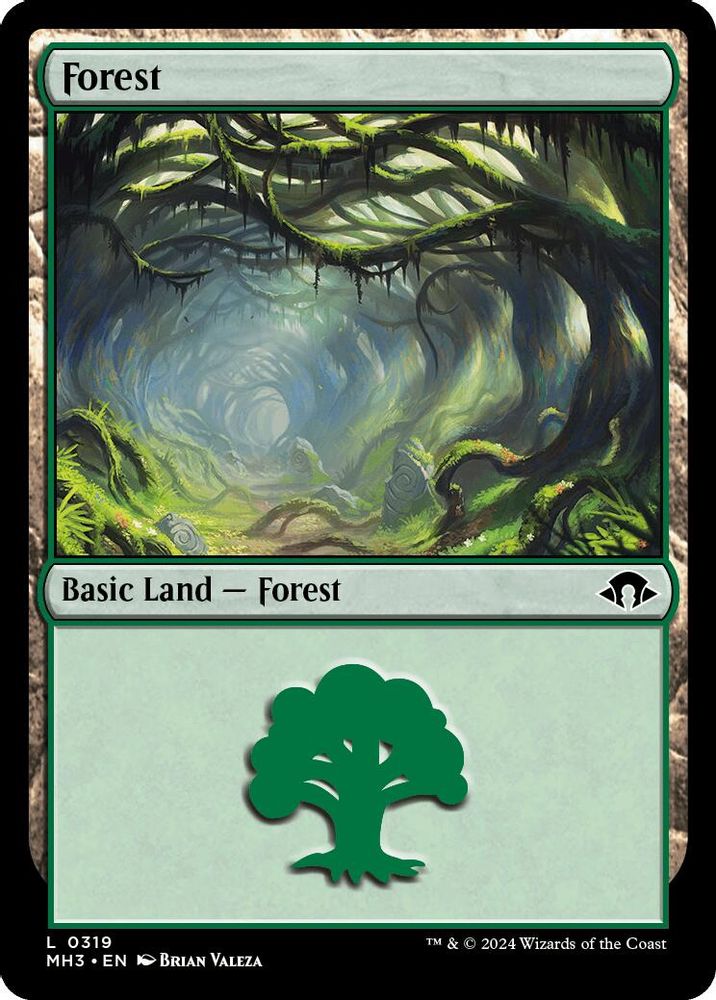 2024 Magic: The Gathering: Modern Horizons 3 (MH3) - Forest 0319 (#319, Land) (Foil, Near Mint)