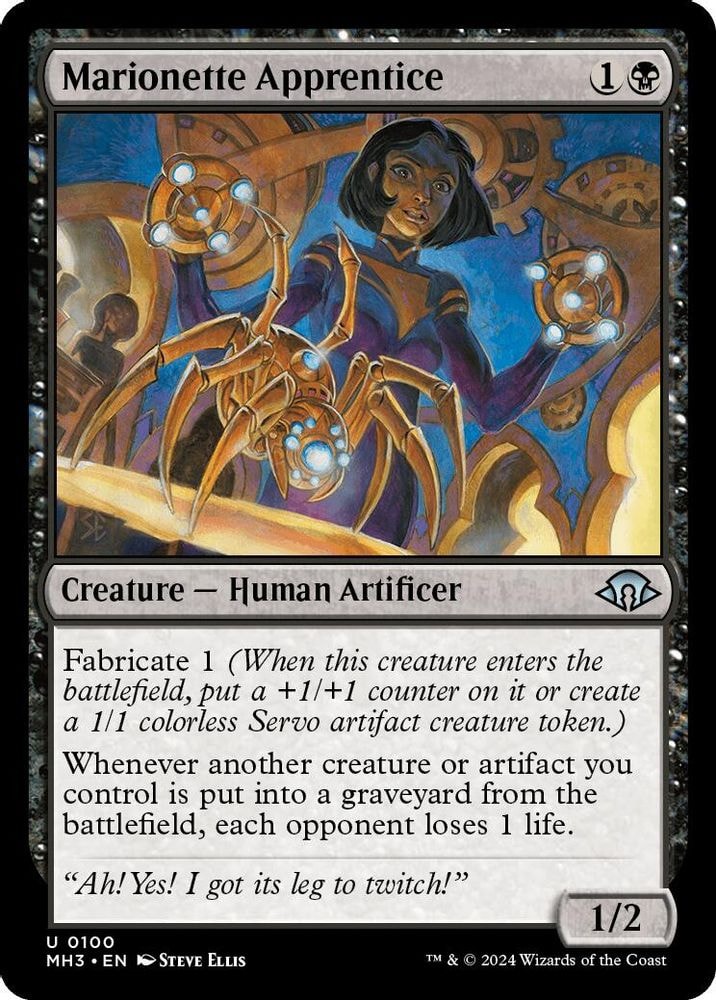 2024 Magic: The Gathering: Modern Horizons 3 (MH3) - Marionette Apprentice (#100, Uncommon) (, Near Mint)