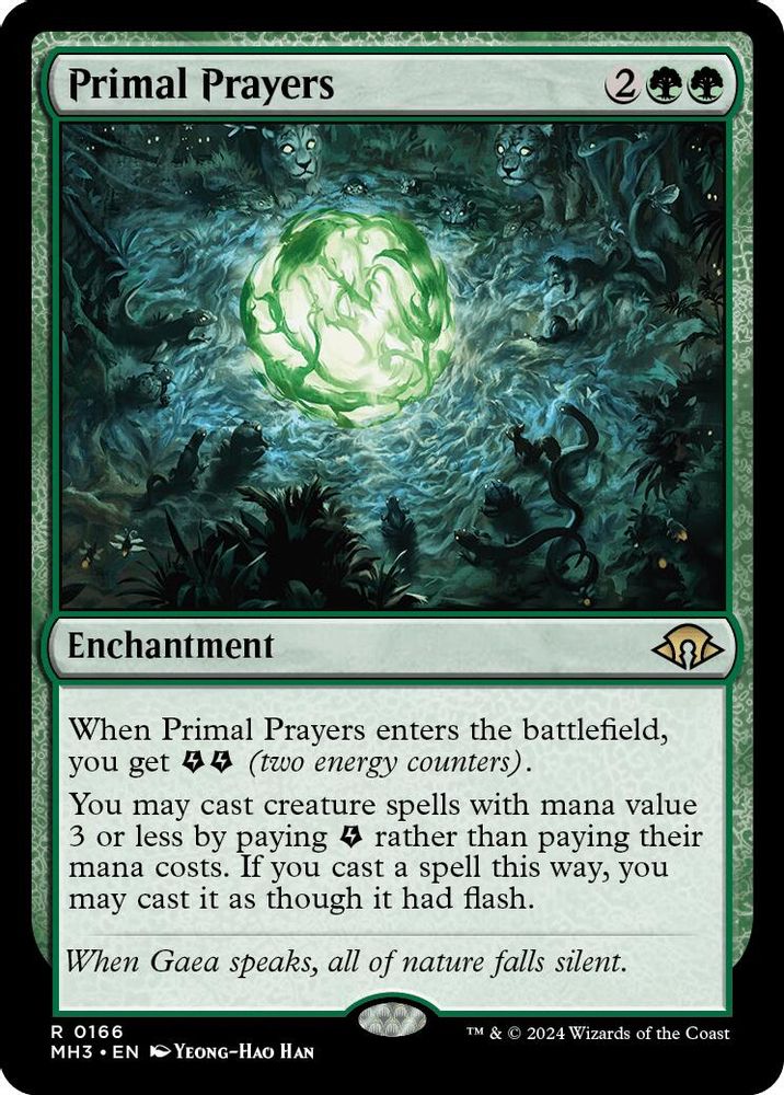 2024 Magic: The Gathering: Modern Horizons 3 (MH3) - Primal Prayers (#166, Rare) (, Near Mint)