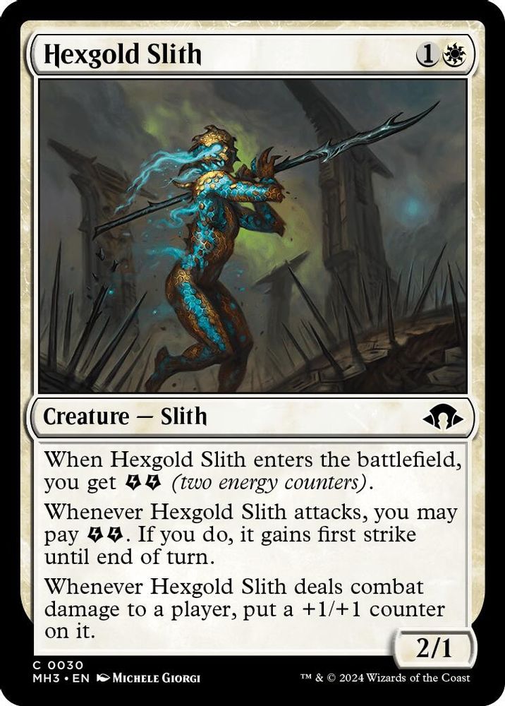 2024 Magic: The Gathering: Modern Horizons 3 (MH3) - Hexgold Slith (#30, Common) (, Near Mint)
