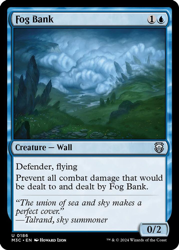 2024 Magic: The Gathering: Commander: Modern Horizons 3 (M3C) - Fog Bank (#186, Uncommon) (, Near Mint)