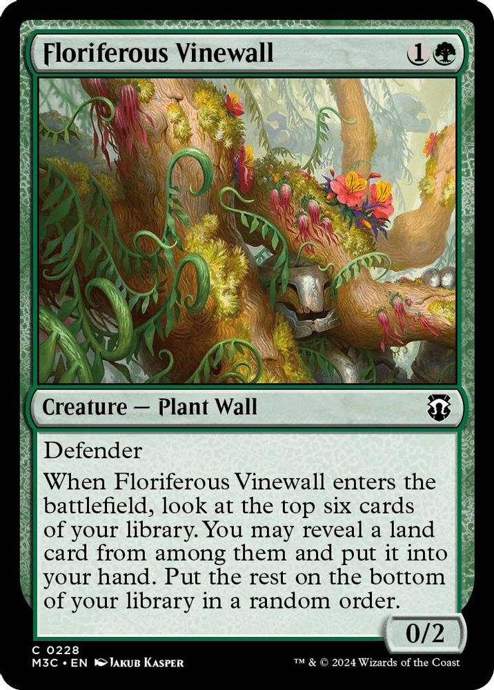 2024 Magic: The Gathering: Commander: Modern Horizons 3 (M3C) - Floriferous Vinewall (#228, Common) (, Near Mint)