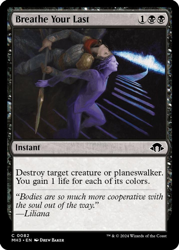 2024 Magic: The Gathering: Modern Horizons 3 (MH3) - Breathe Your Last (#82, Common)
