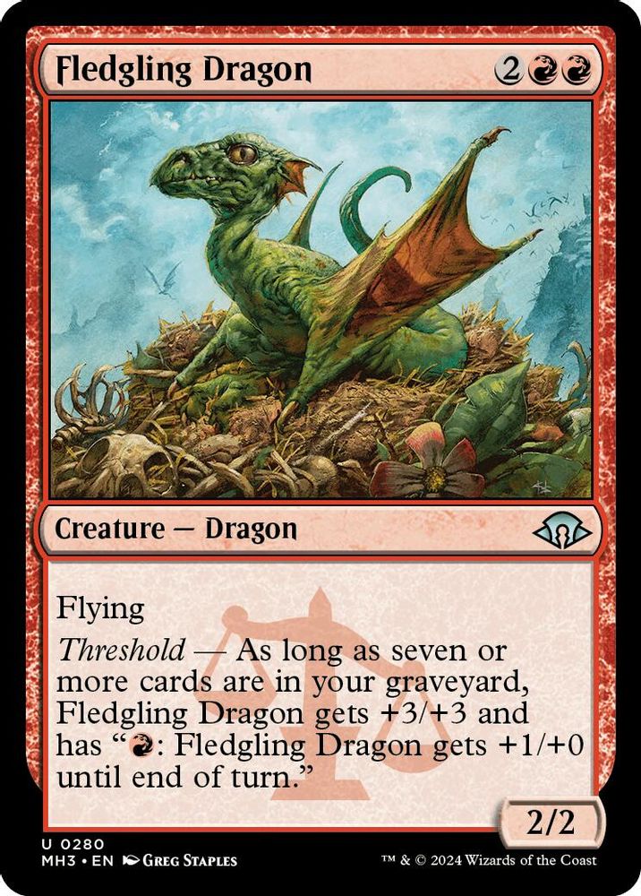 2024 Magic: The Gathering: Modern Horizons 3 (MH3) - Fledgling Dragon (#280, Uncommon)