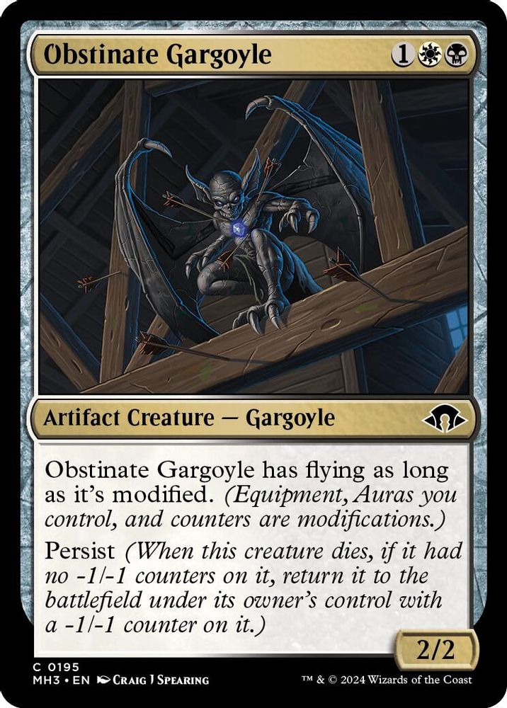 2024 Magic: The Gathering: Modern Horizons 3 (MH3) - Obstinate Gargoyle (#195, Common)