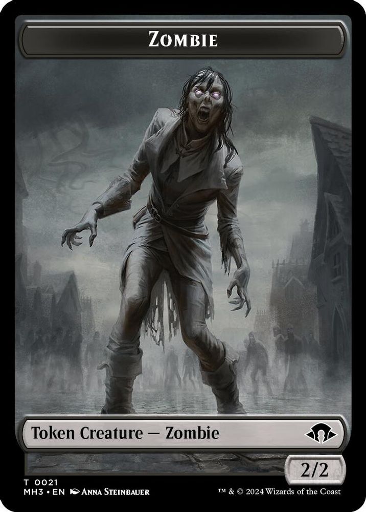 2024 Magic: The Gathering: Modern Horizons 3 (MH3) - Zombie Insect 0027 Double Sided Token (#21 // 27, T) (, Near Mint)