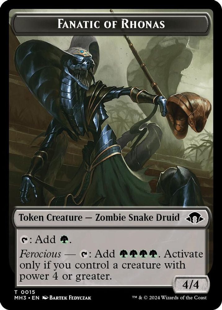 2024 Magic: The Gathering: Modern Horizons 3 (MH3) - Fanatic of Rhonas Energy Reserve Double Sided Token (#15 // 36, T) (, Near Mint)
