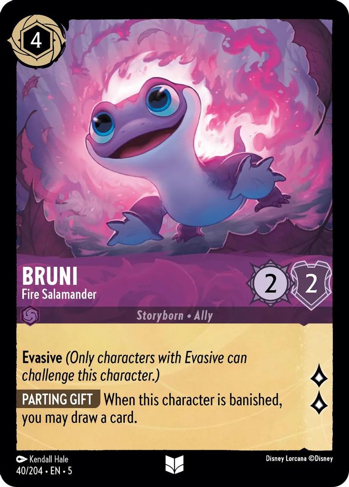2024 Disney Lorcana: Shimmering Skies (5) - Bruni Fire Salamander (#40/204, Uncommon) (, Near Mint)