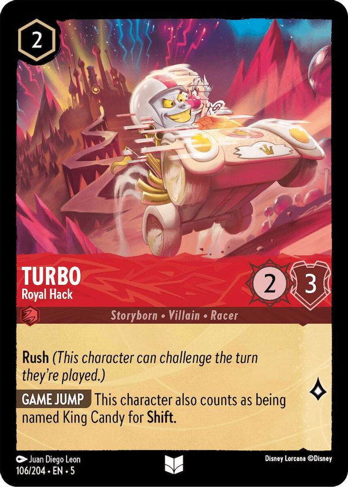2024 Disney Lorcana: Shimmering Skies (5) - Turbo Royal Hack (#106/204, Uncommon) (, Near Mint)